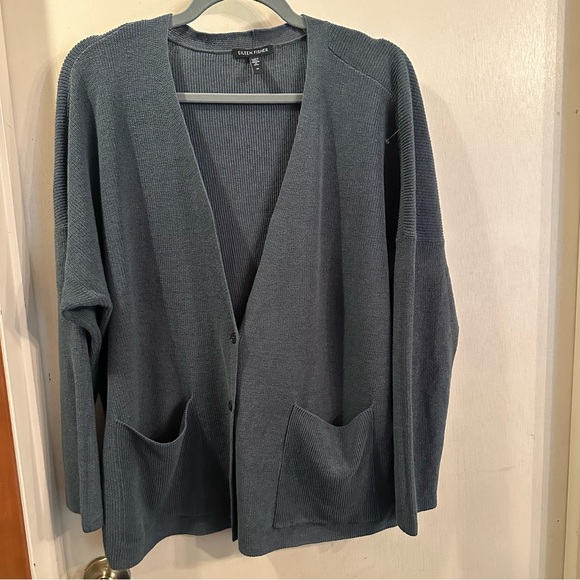 Eileen Fisher Open Front V-Neck Cardigan - Picture 13 of 14